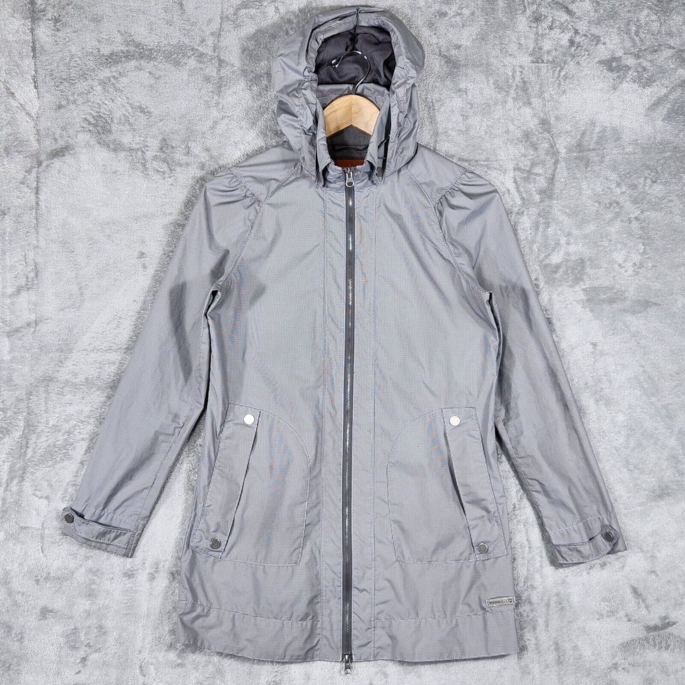 Merrell Jackets Womens‎ XS Gray Softshell Full Zip Opti Shell Waterproof Hooded